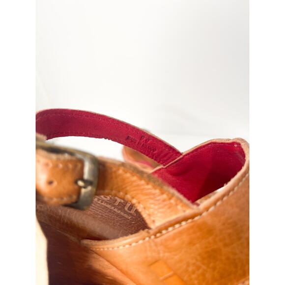 Bed Stu Fontella Heeled Leather Sandal Tan Rustic Slingback Clog NWT 9 - Picture 7 of 7